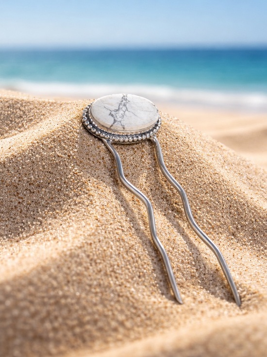 Robin's Nest Jewels Accessories - NEW! Howlite Hair Fork